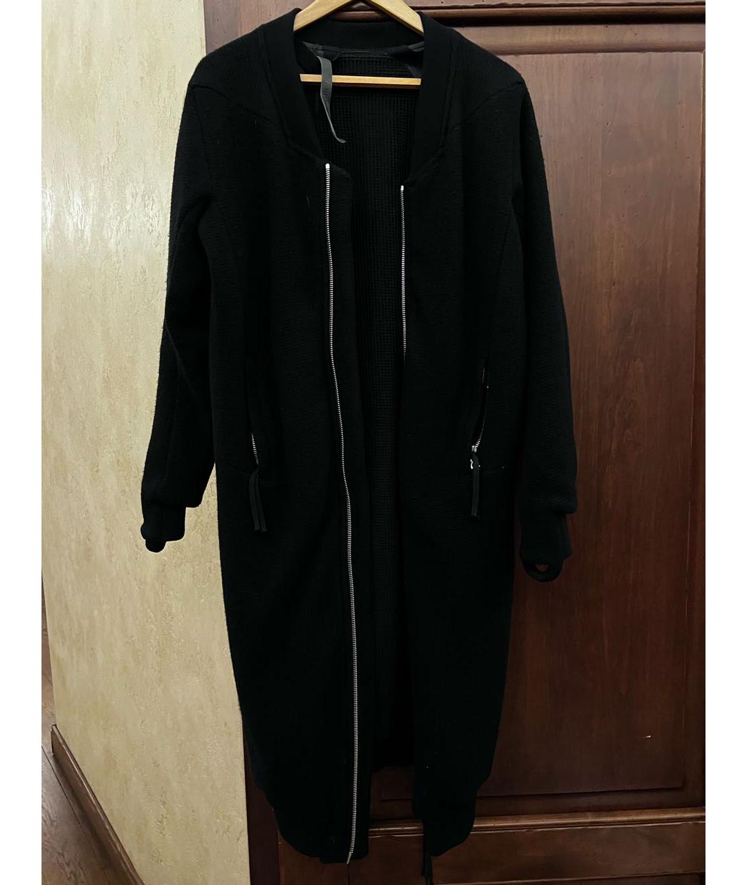 BORIS BIDJAN Черное шерстяное пальто, фото 4