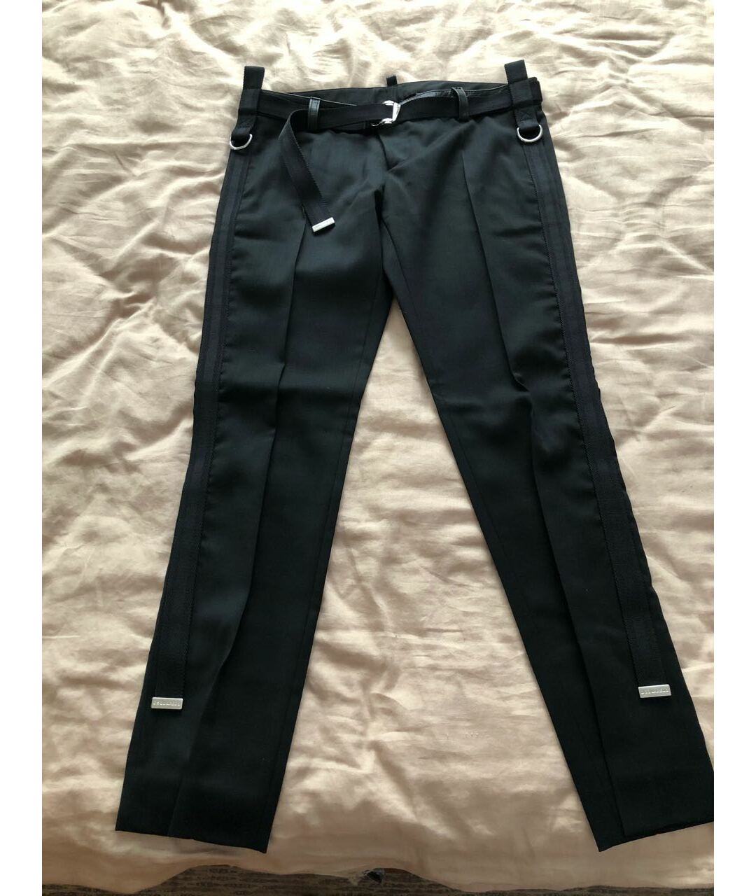 DSQUARED2 Черные полиэстеровые прямые брюки, фото 2
