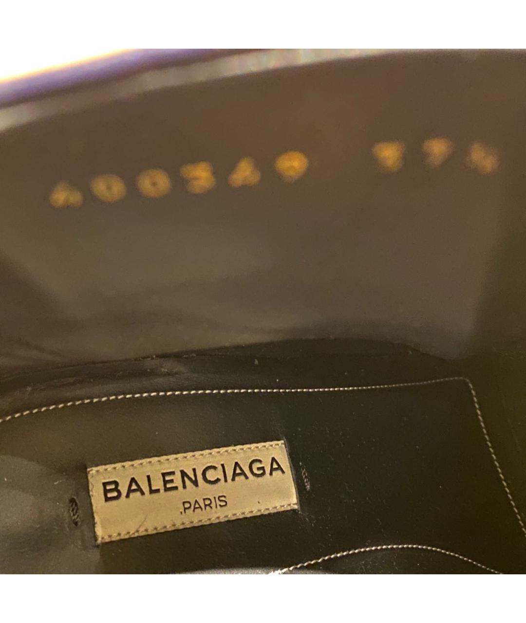 BALENCIAGA Темно-синие ботильоны из лакированной кожи, фото 3