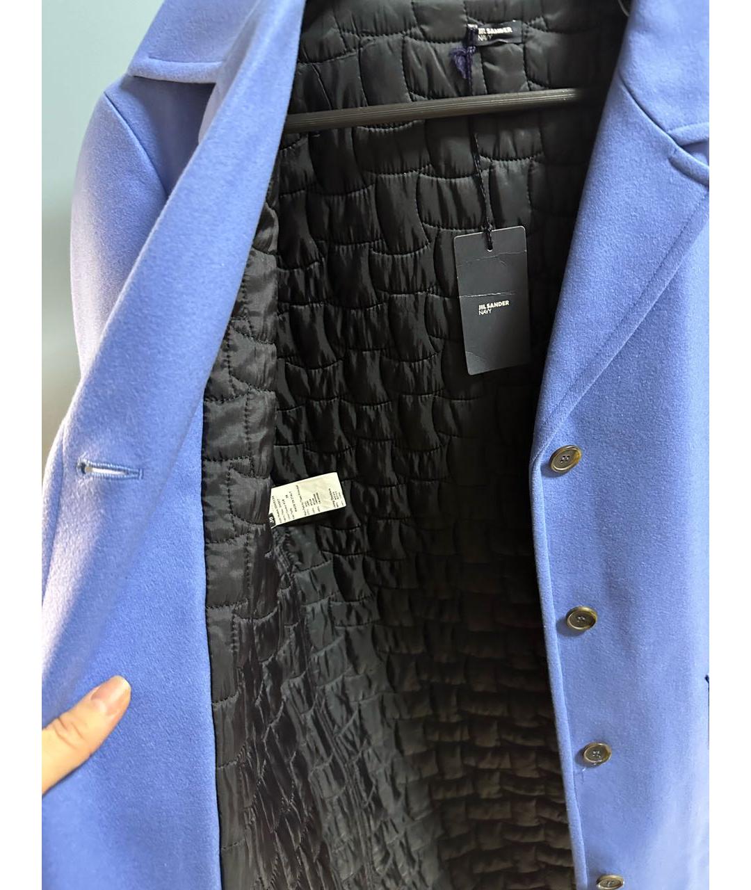 JIL SANDER NAVY Синее шерстяное пальто, фото 3