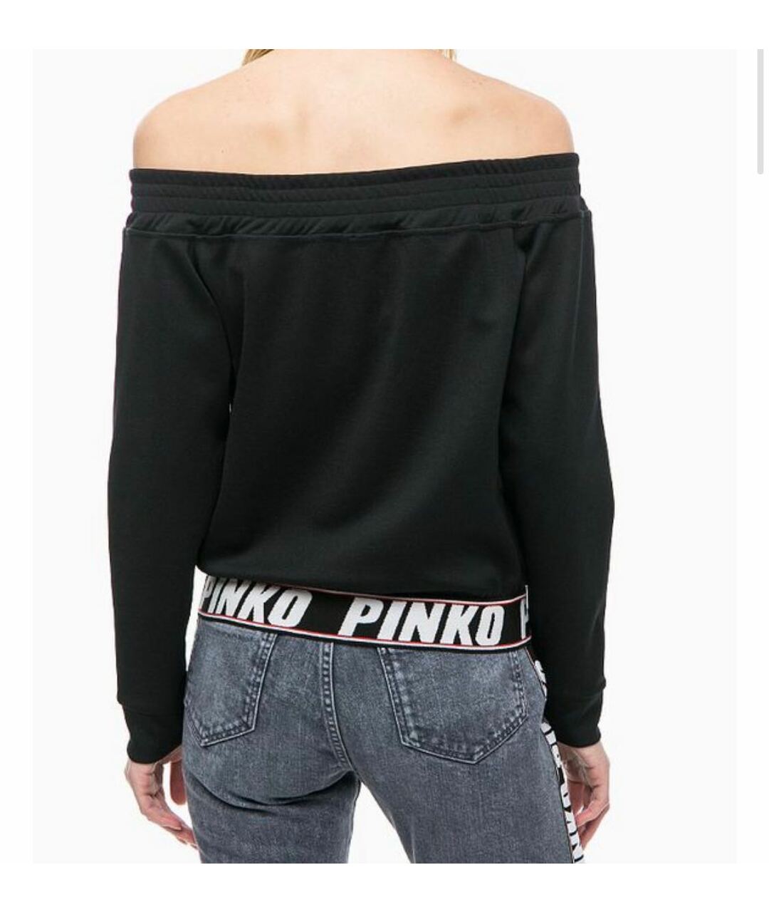 PINKO Черный полиэстеровый джемпер / свитер, фото 2
