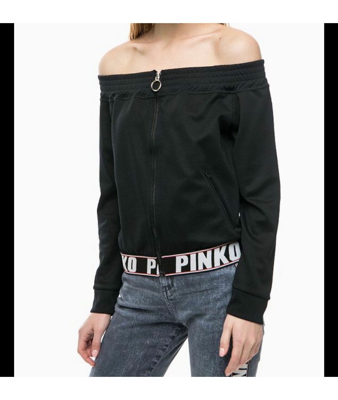 PINKO Черный полиэстеровый джемпер / свитер, фото 3