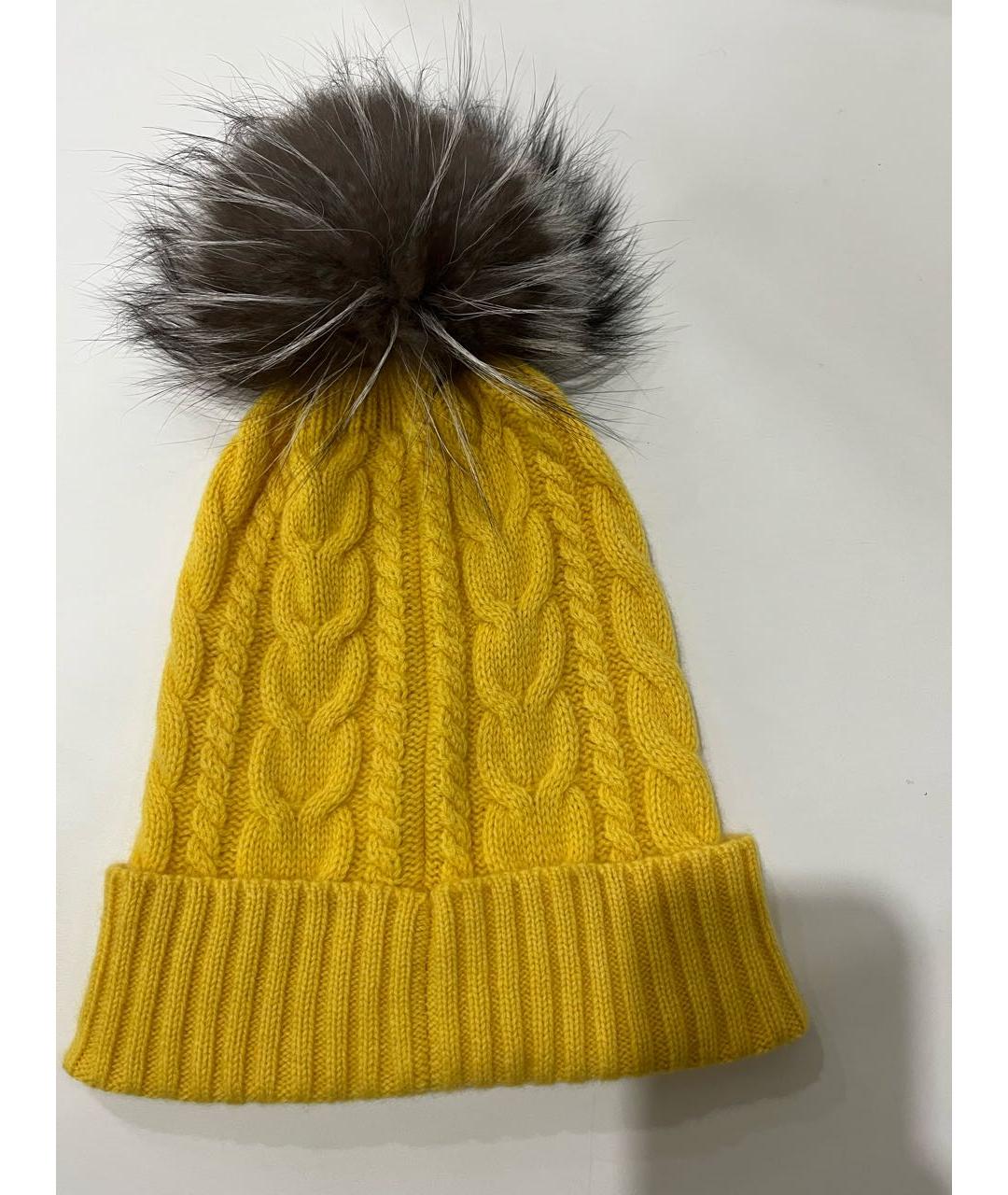 MONCLER Желтая шерстяная шапка, фото 2