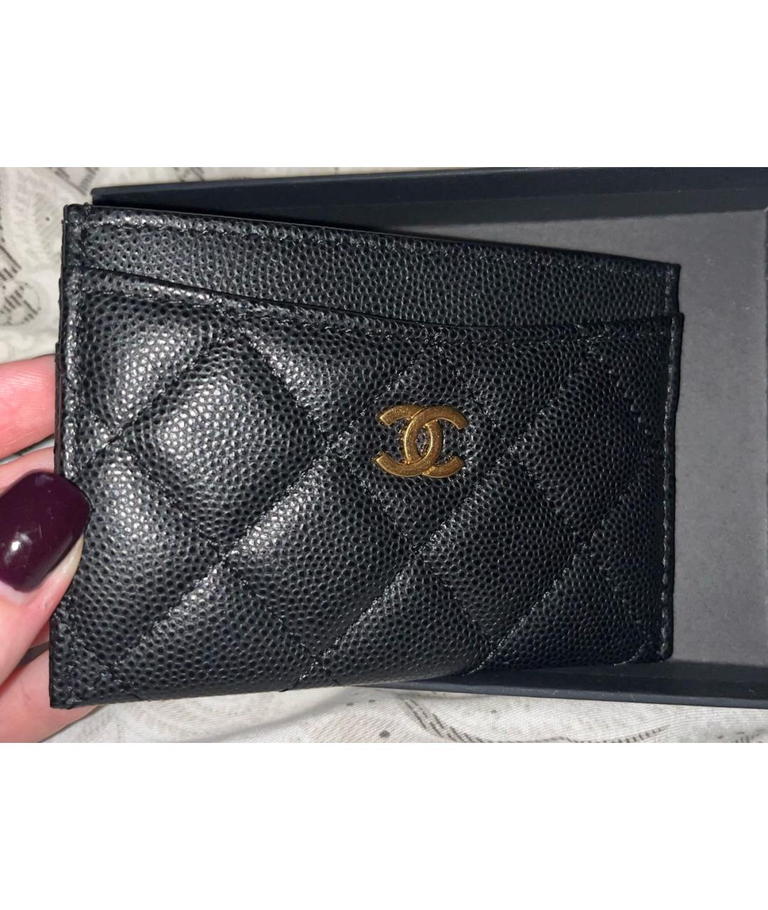 CHANEL Черный кожаный кардхолдер, фото 2