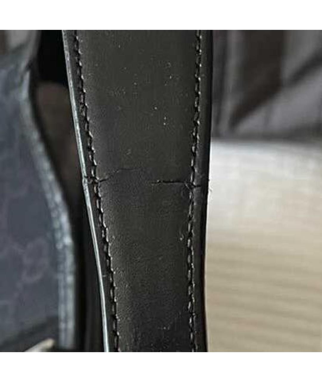 GUCCI Черная тканевая сумка с короткими ручками, фото 4