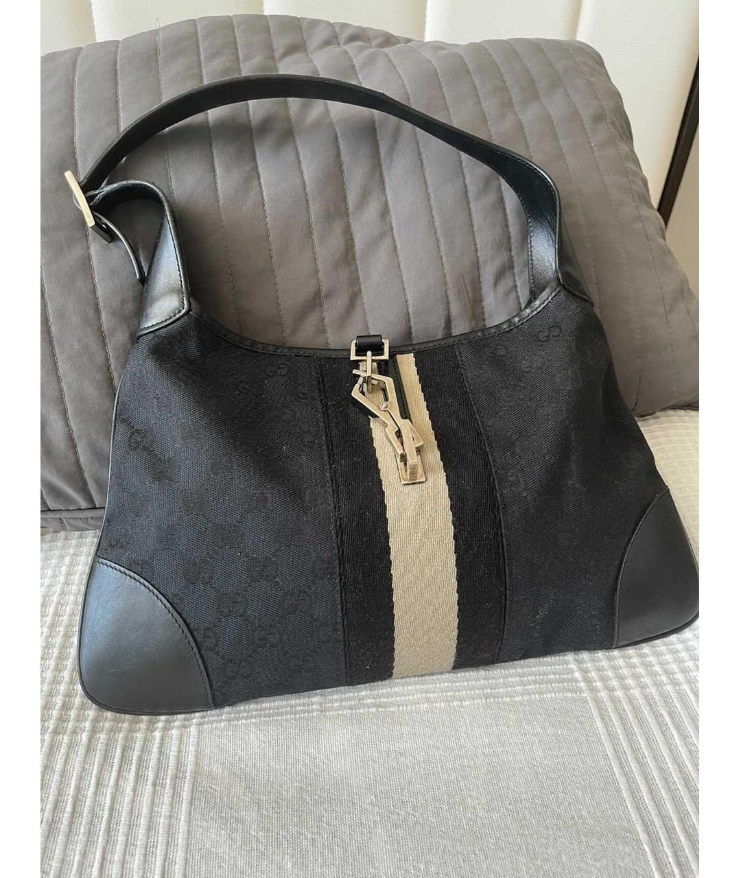 GUCCI Черная тканевая сумка с короткими ручками, фото 8