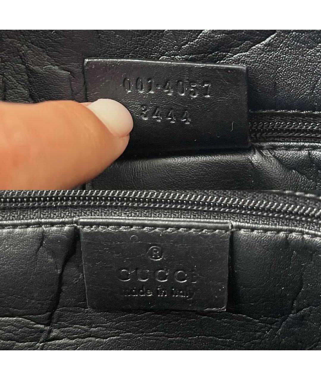 GUCCI Черная тканевая сумка с короткими ручками, фото 6