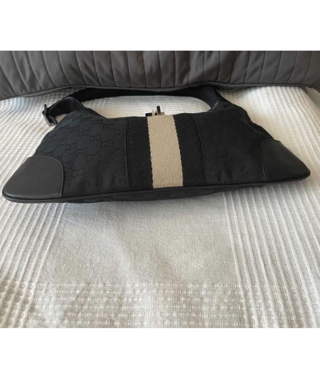 GUCCI Черная тканевая сумка с короткими ручками, фото 2