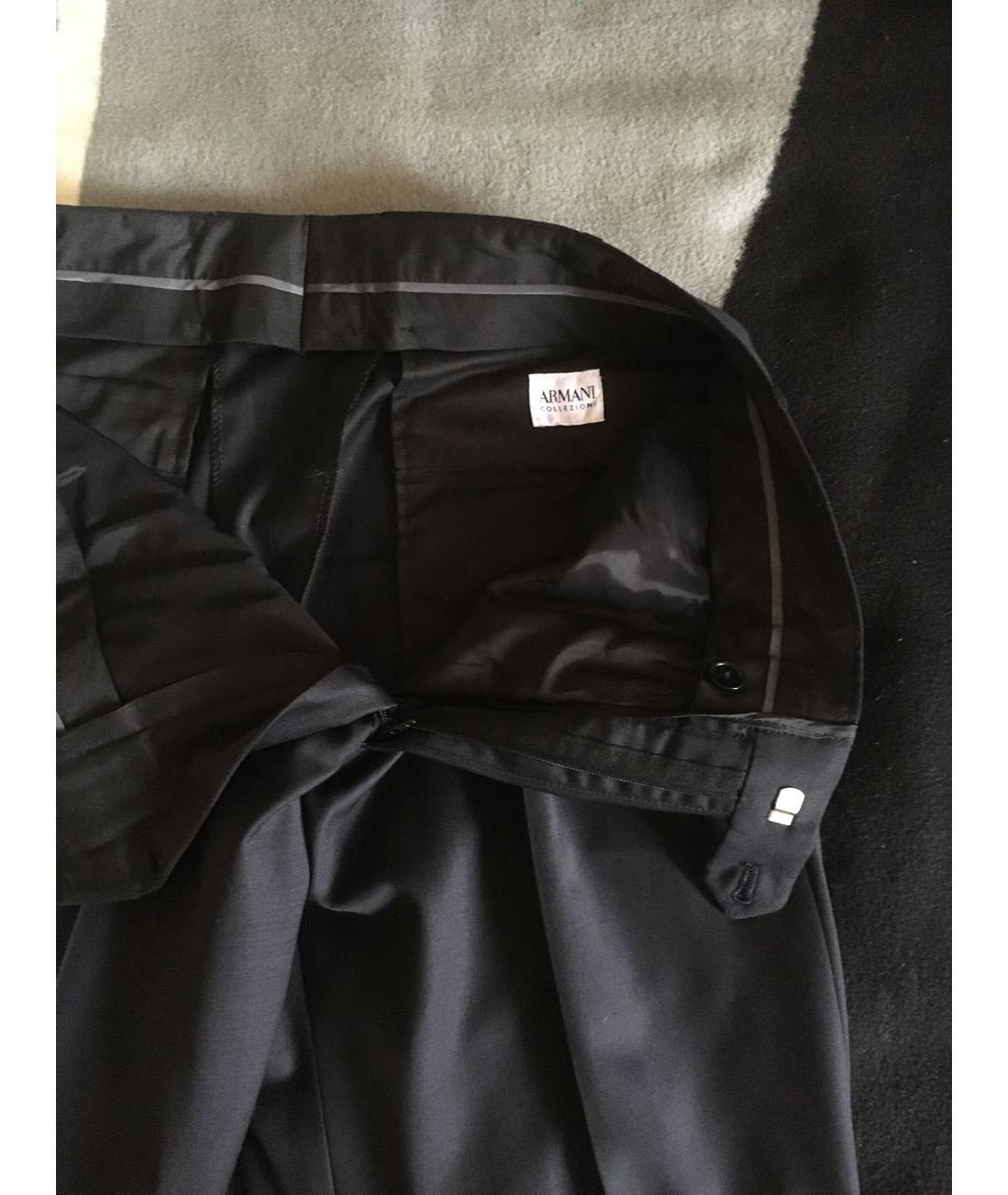 ARMANI COLLEZIONI Черные шерстяные классические брюки, фото 3