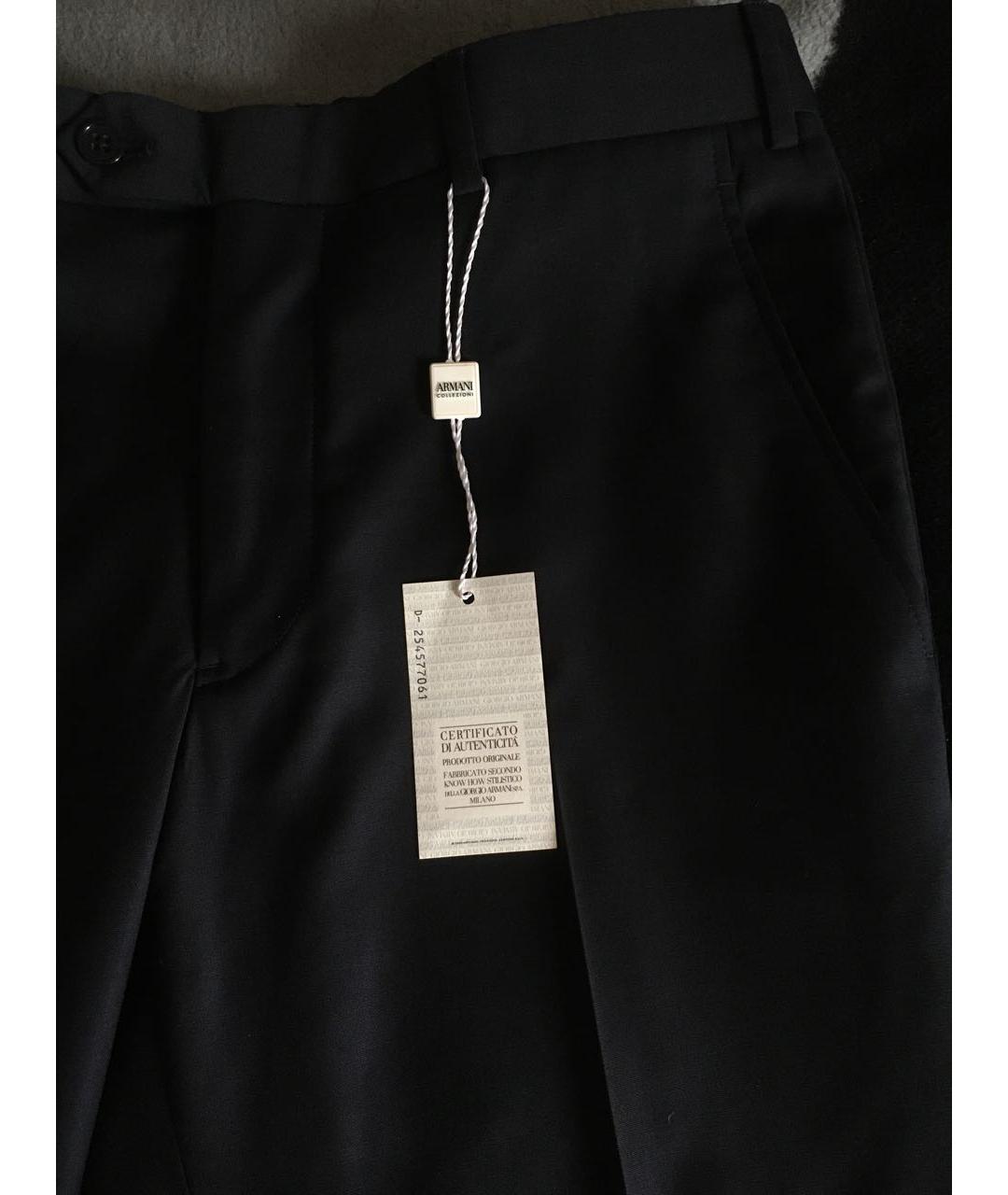 ARMANI COLLEZIONI Черные шерстяные классические брюки, фото 4