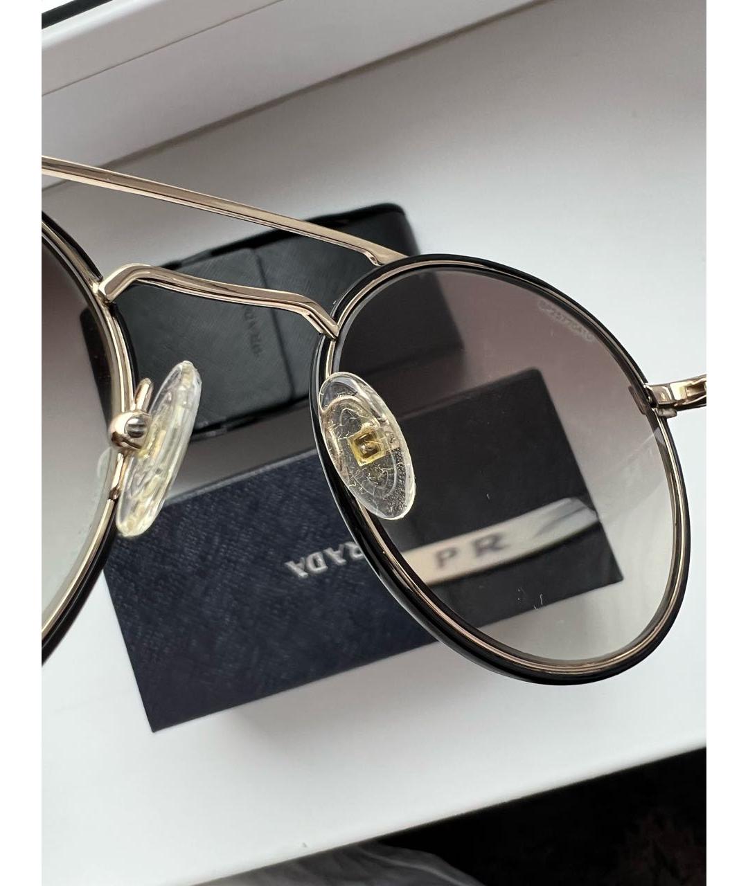 PRADA Антрацитовые металлические солнцезащитные очки, фото 4