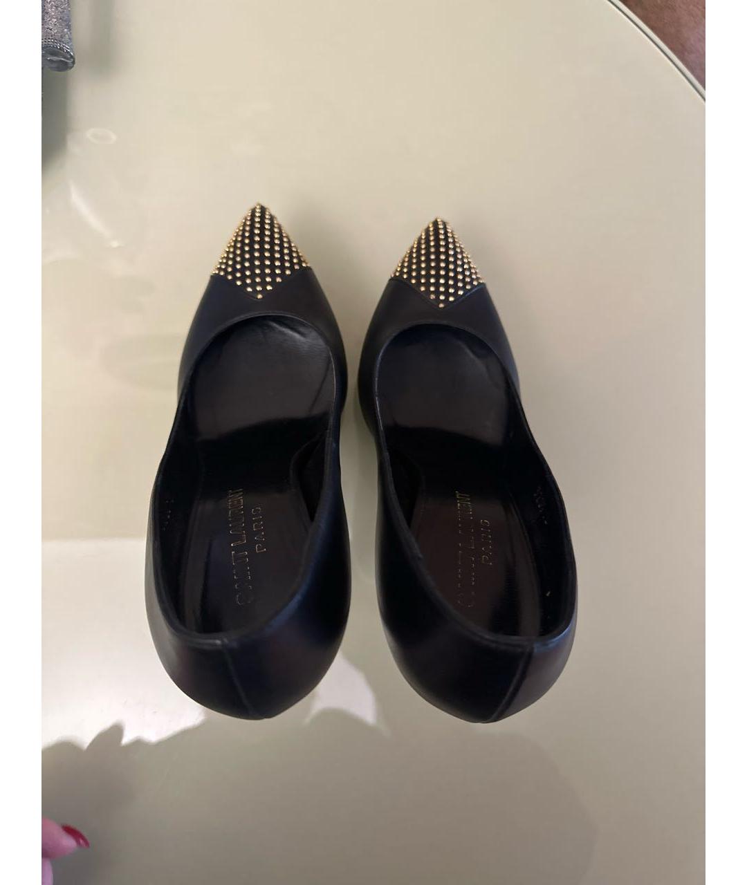 SAINT LAURENT Черные кожаные туфли, фото 3