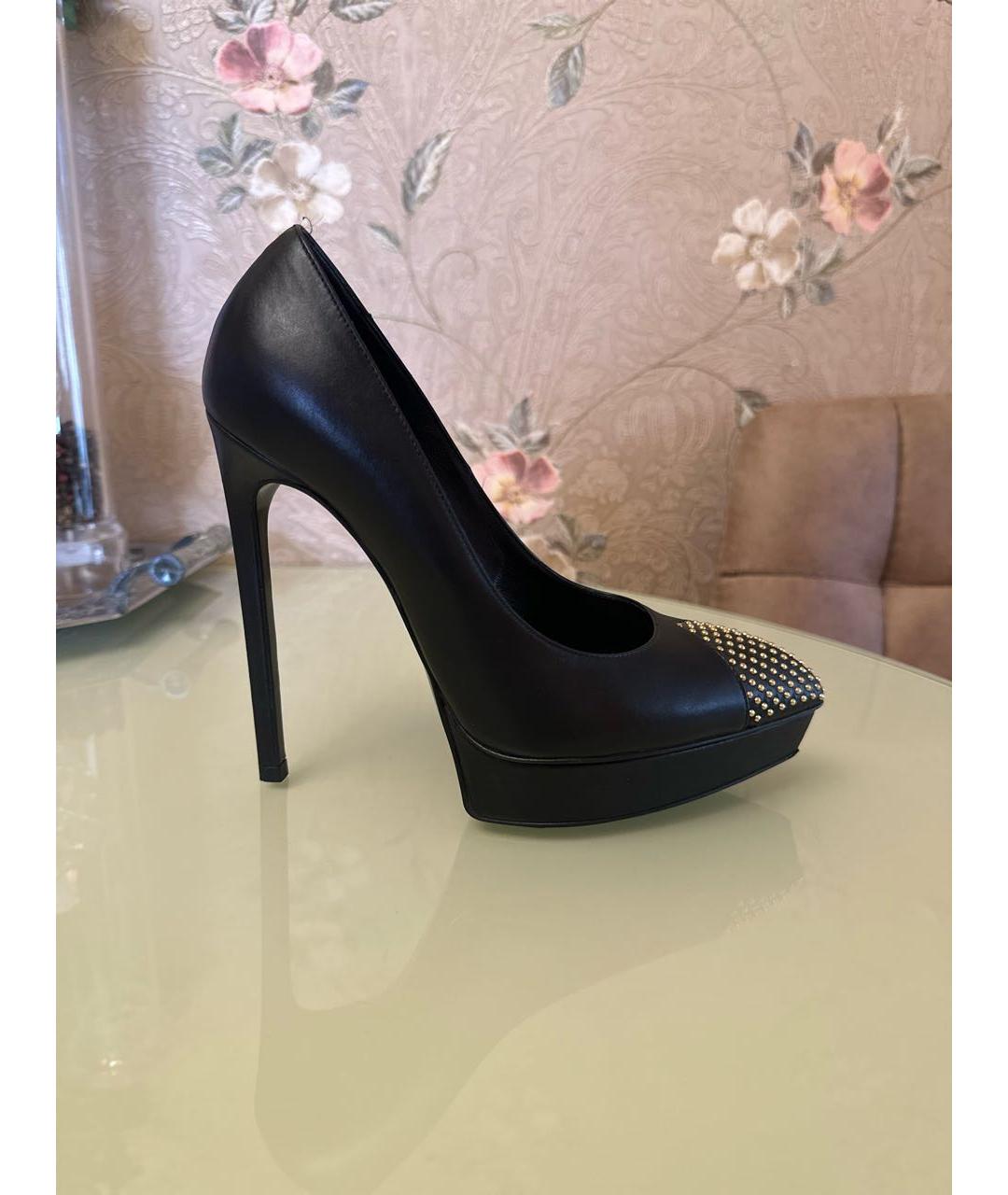 SAINT LAURENT Черные кожаные туфли, фото 9