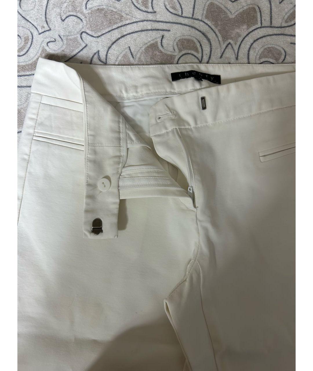 THEORY Белые вискозные брюки узкие, фото 3