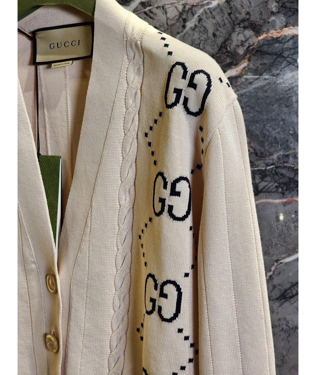 GUCCI Бежевый кардиган, фото 4
