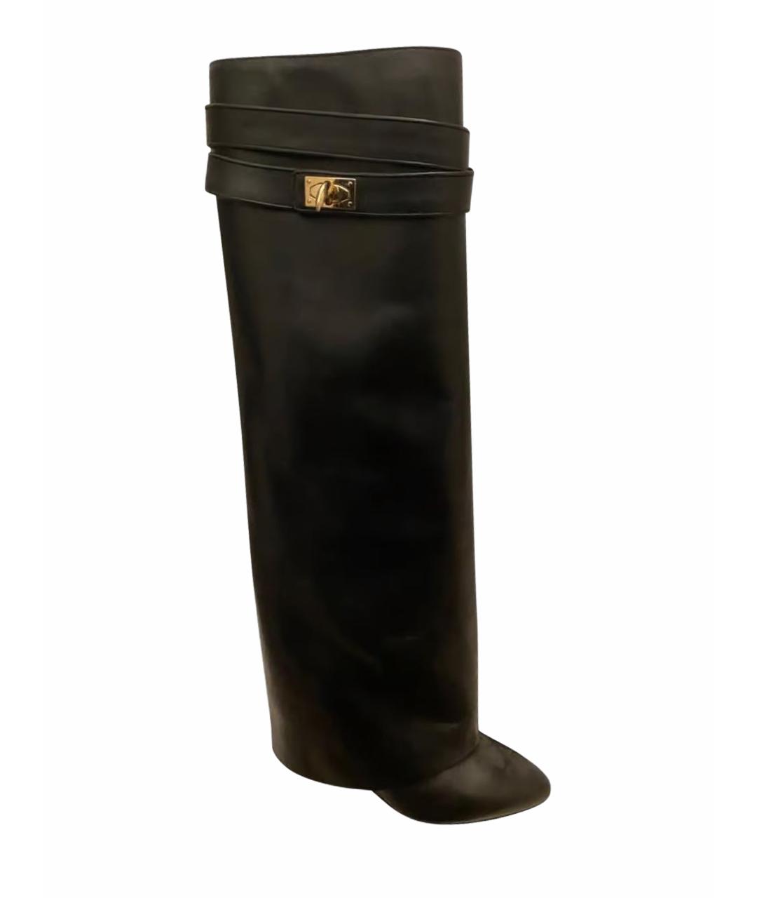 GIVENCHY Черные кожаные сапоги, фото 1