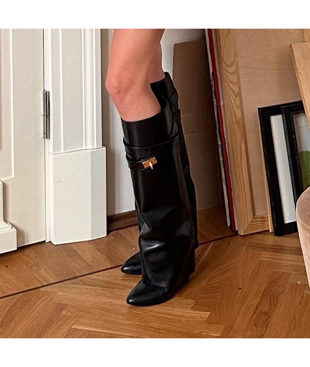 GIVENCHY Черные кожаные сапоги, фото 2