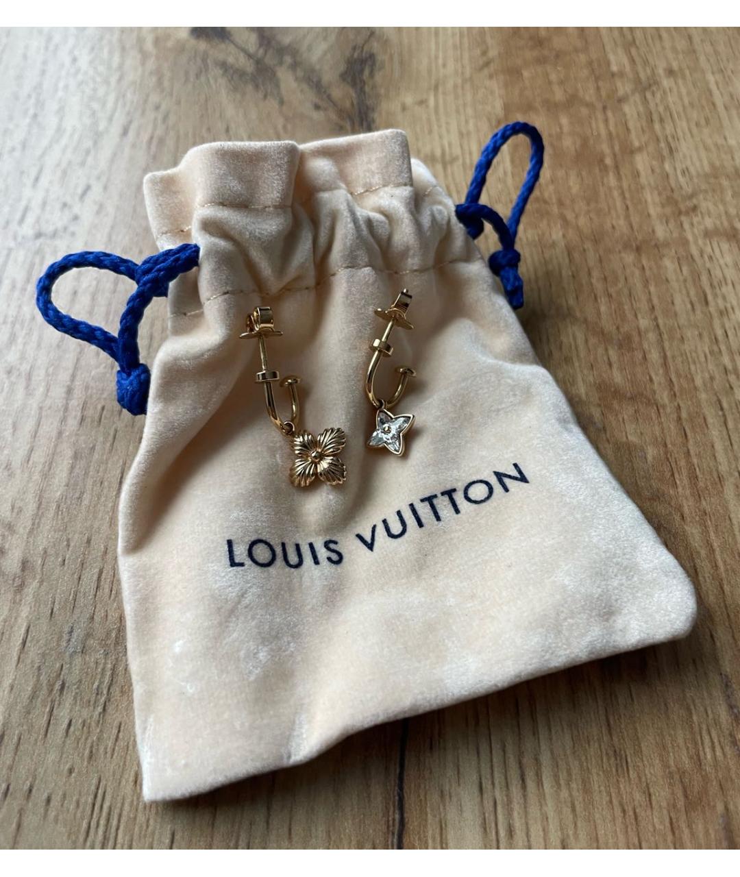 LOUIS VUITTON PRE-OWNED Золотые латунные серьги, фото 5