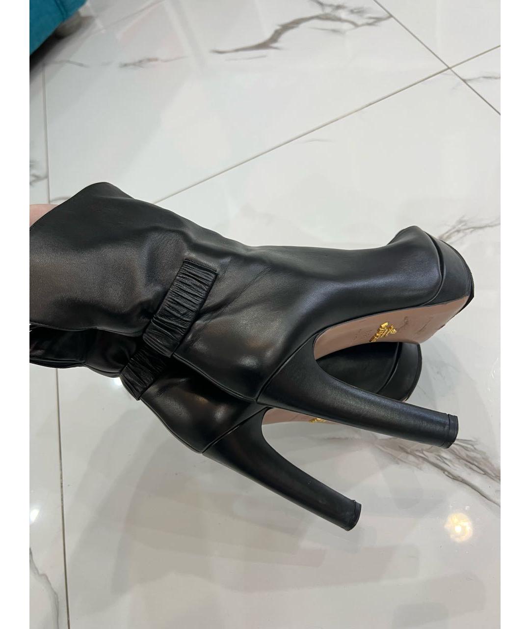 PRADA Черные кожаные ботильоны, фото 5