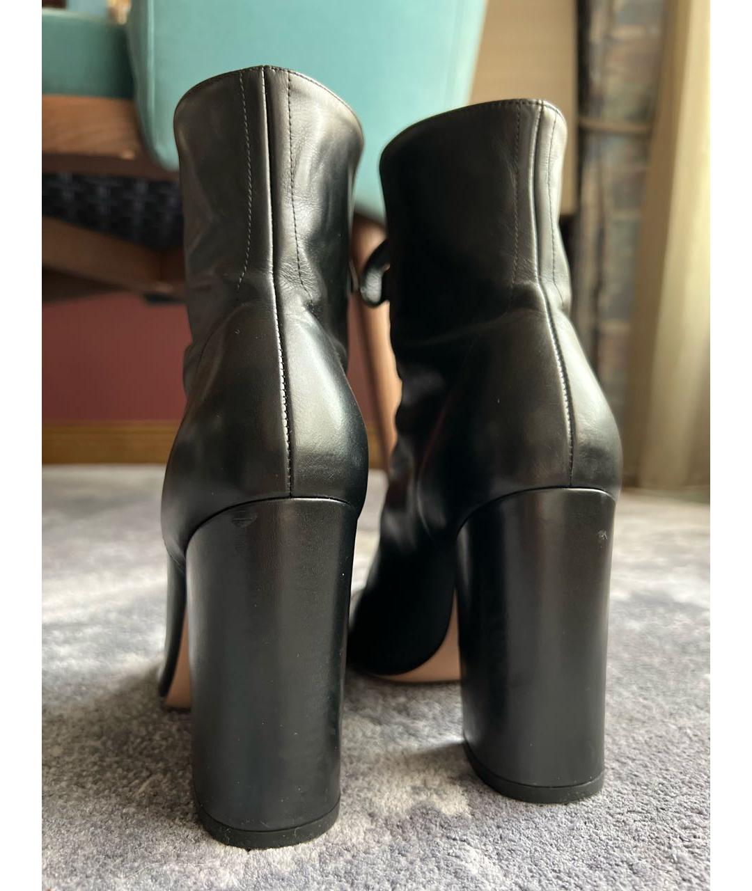 GIANVITO ROSSI Черные кожаные ботильоны, фото 5