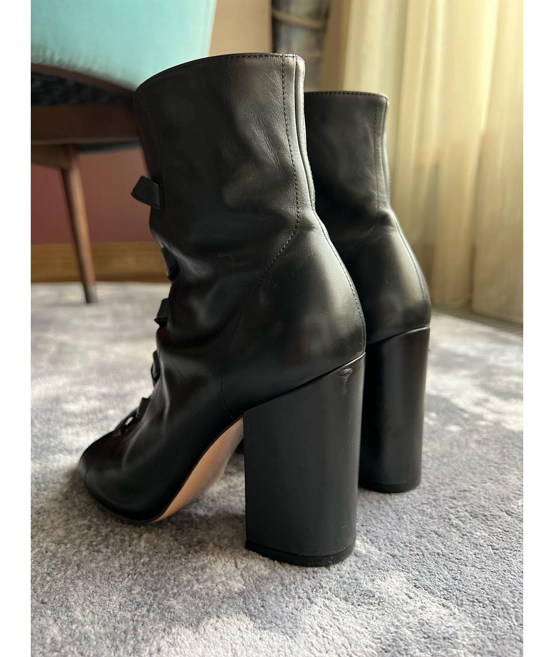 GIANVITO ROSSI Черные кожаные ботильоны, фото 4