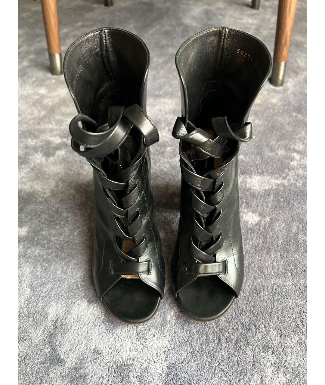 GIANVITO ROSSI Черные кожаные ботильоны, фото 2