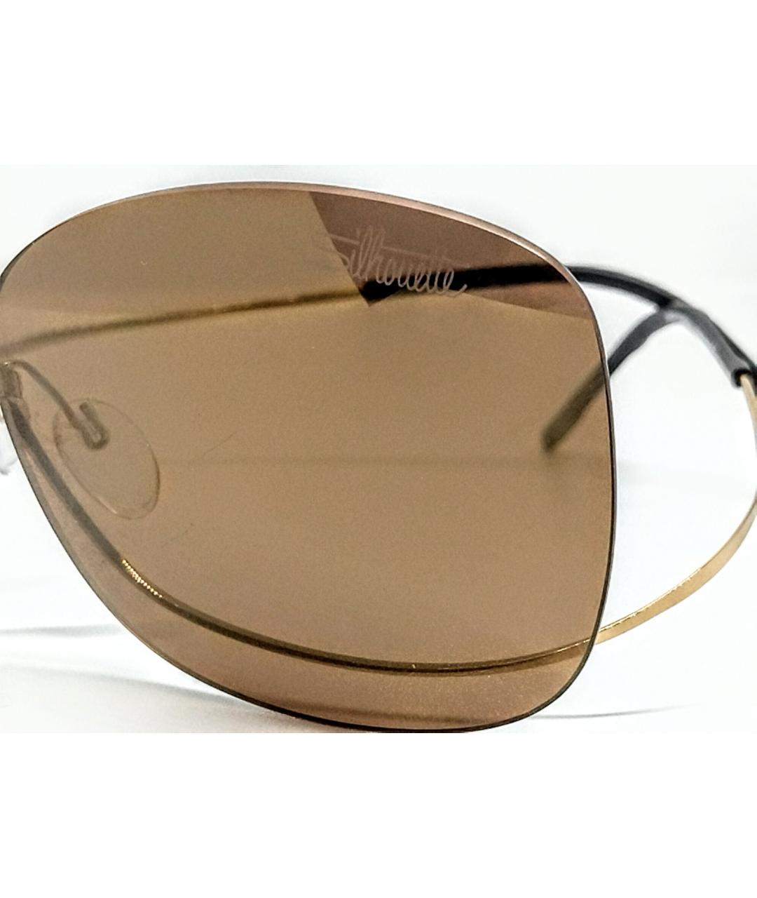 SILHOUETTE Коричневые металлические солнцезащитные очки, фото 6