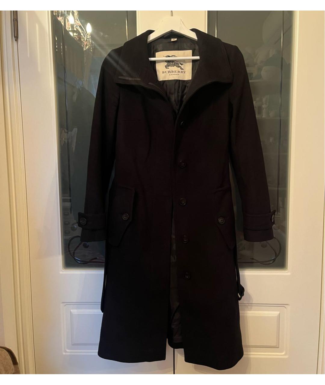BURBERRY Черное шерстяное пальто, фото 4