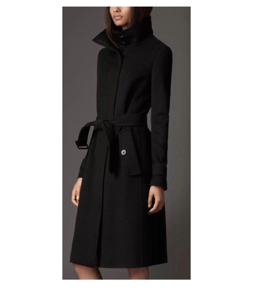 BURBERRY Черное шерстяное пальто, фото 6