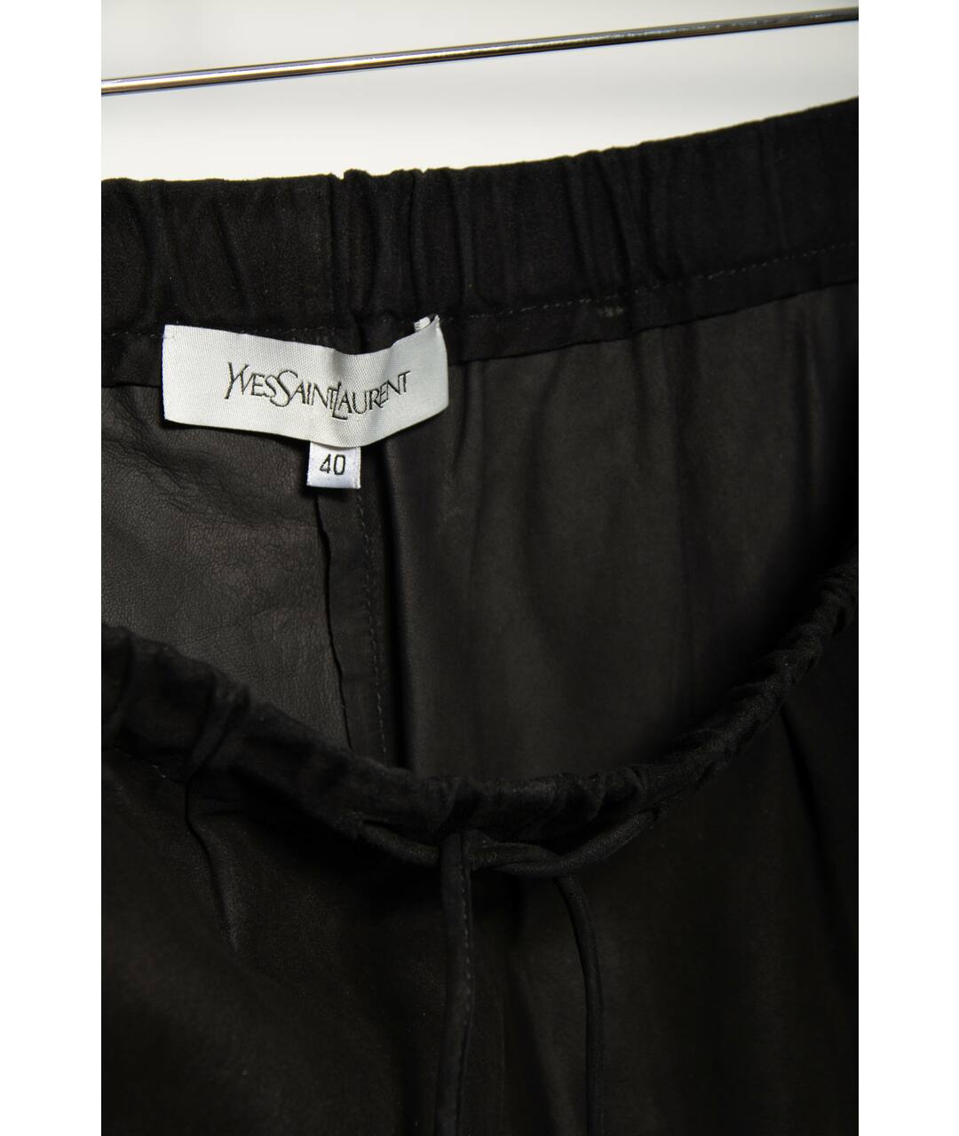 SAINT LAURENT Черные замшевые брюки широкие, фото 3