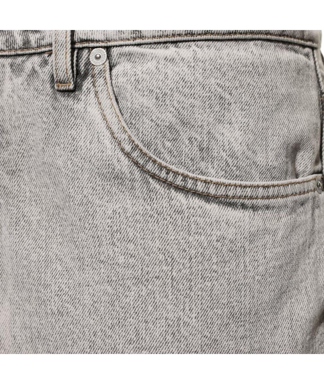 BRUNELLO CUCINELLI Серые хлопковые прямые джинсы, фото 3