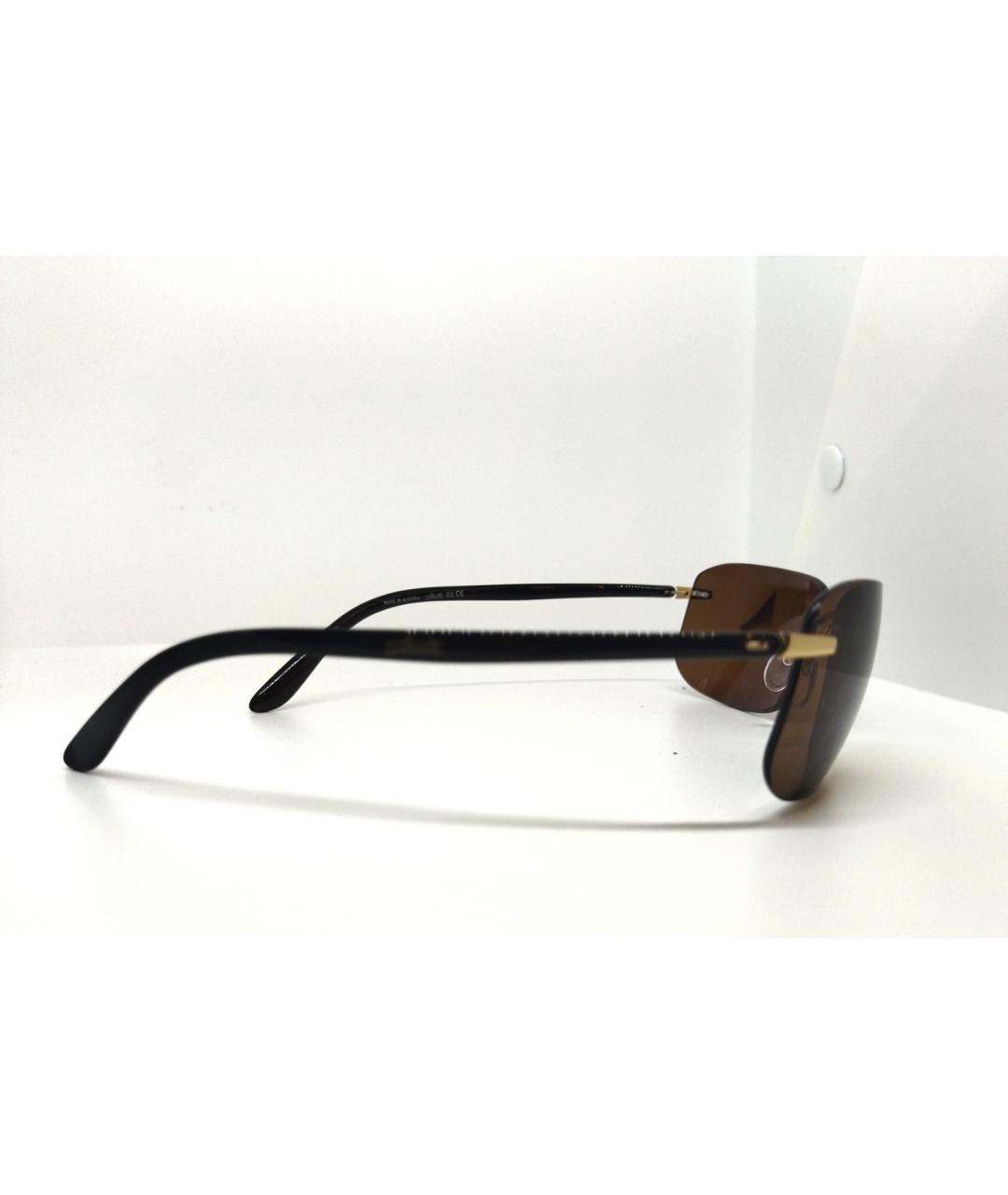 SILHOUETTE Коричневые металлические солнцезащитные очки, фото 4