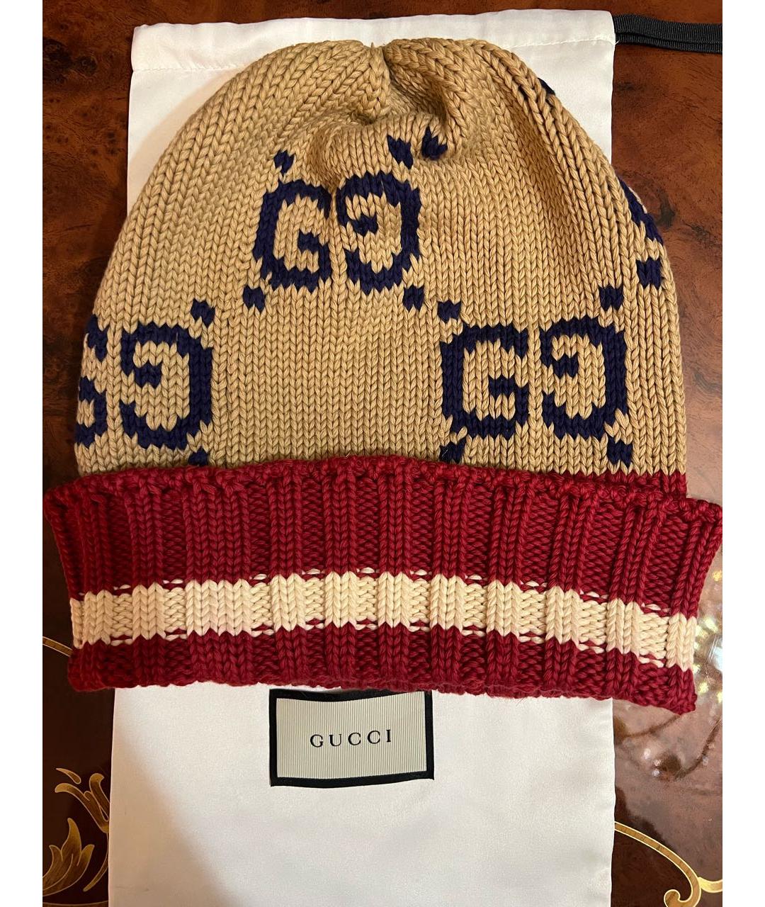 GUCCI Бежевая хлопковая шапка, фото 2