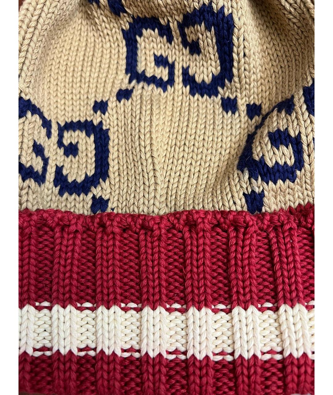 GUCCI Бежевая хлопковая шапка, фото 3