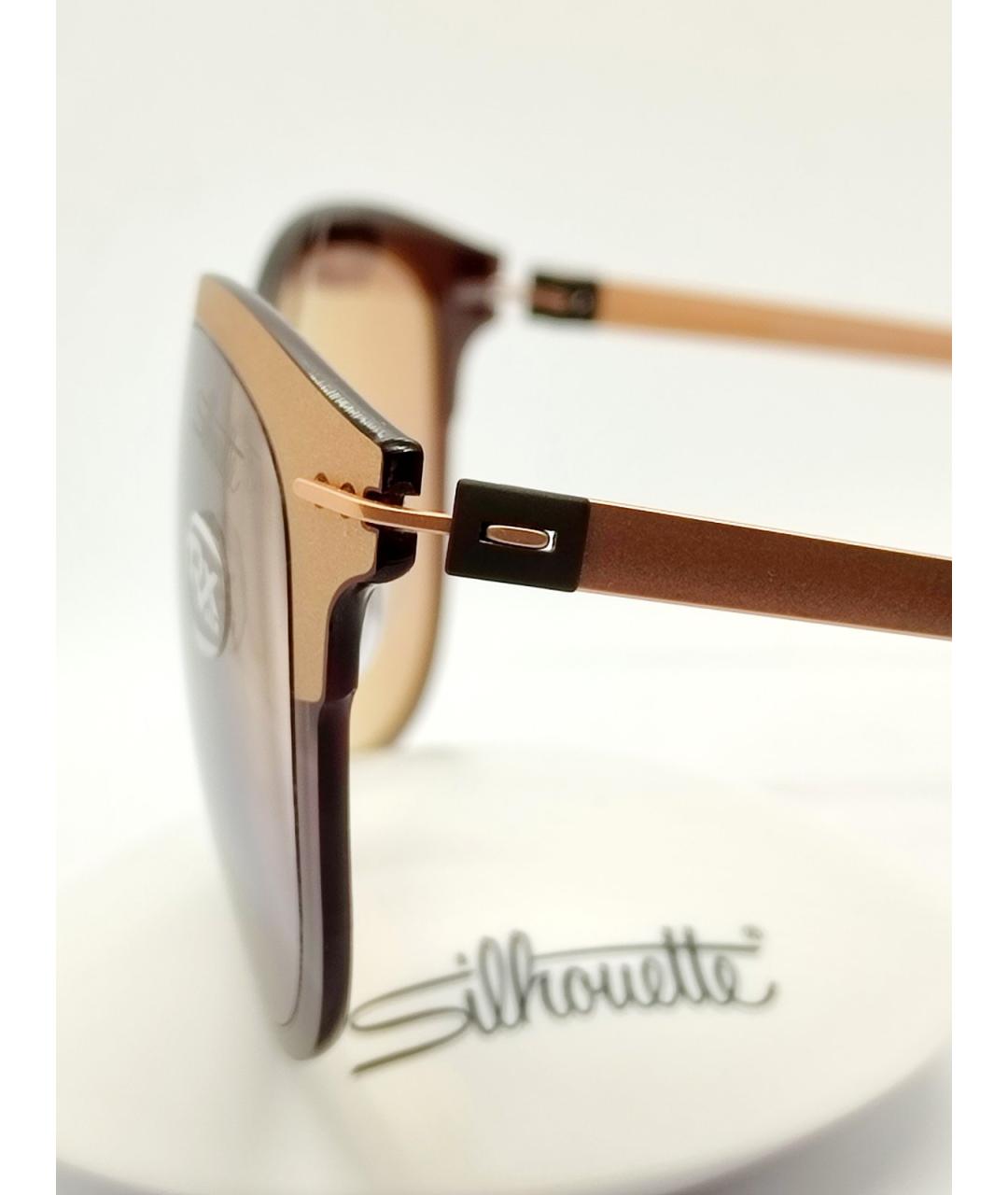 SILHOUETTE Золотые металлические солнцезащитные очки, фото 3