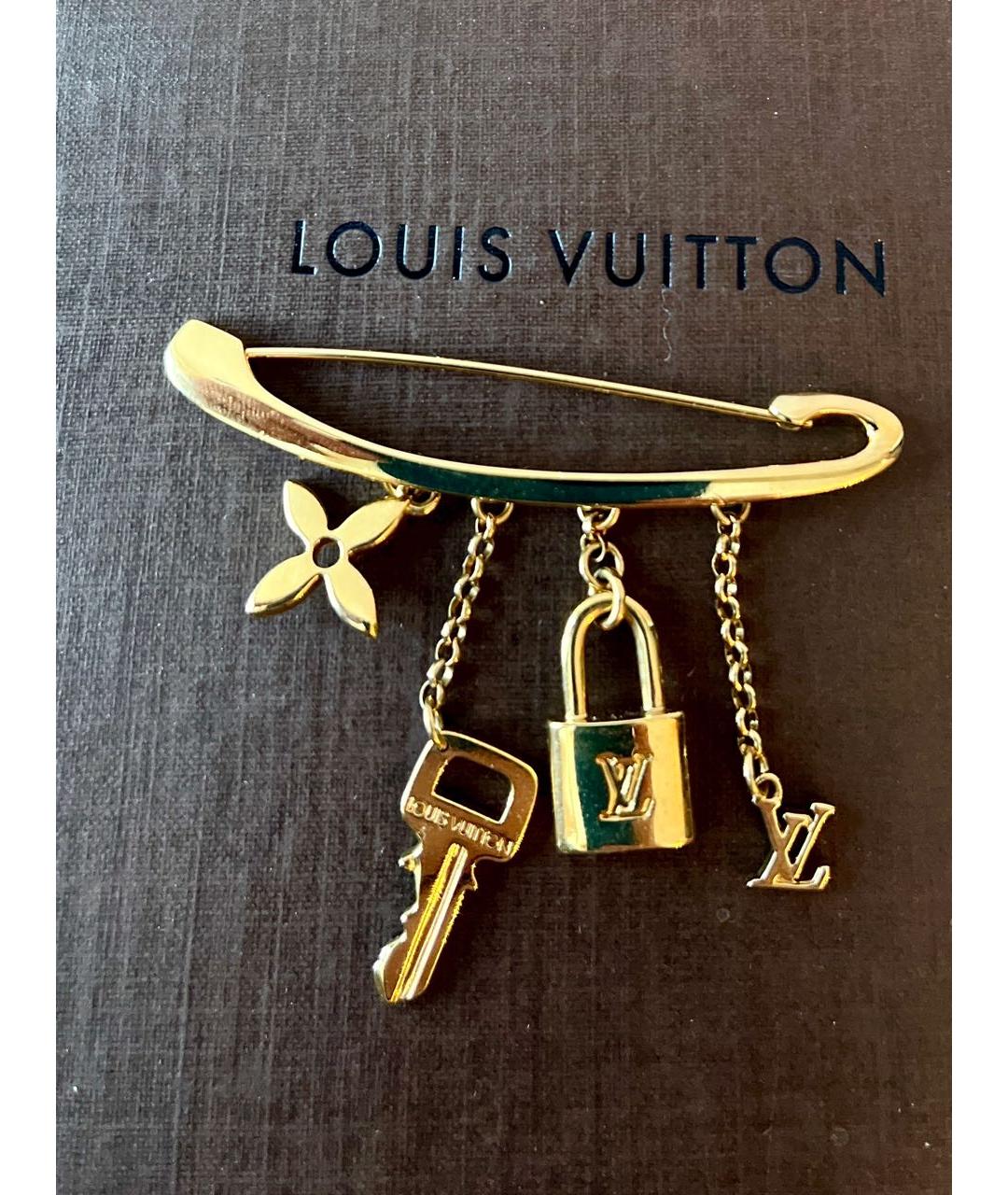 LOUIS VUITTON Золотая латунная булавка / брошь, фото 3