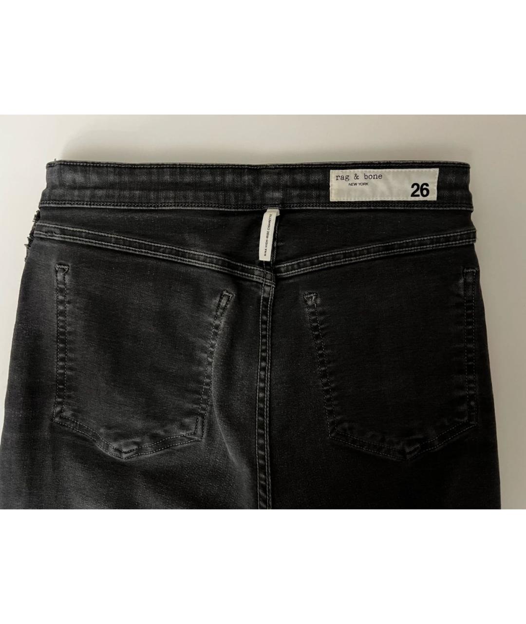 RAG&BONE Серые хлопковые прямые джинсы, фото 3