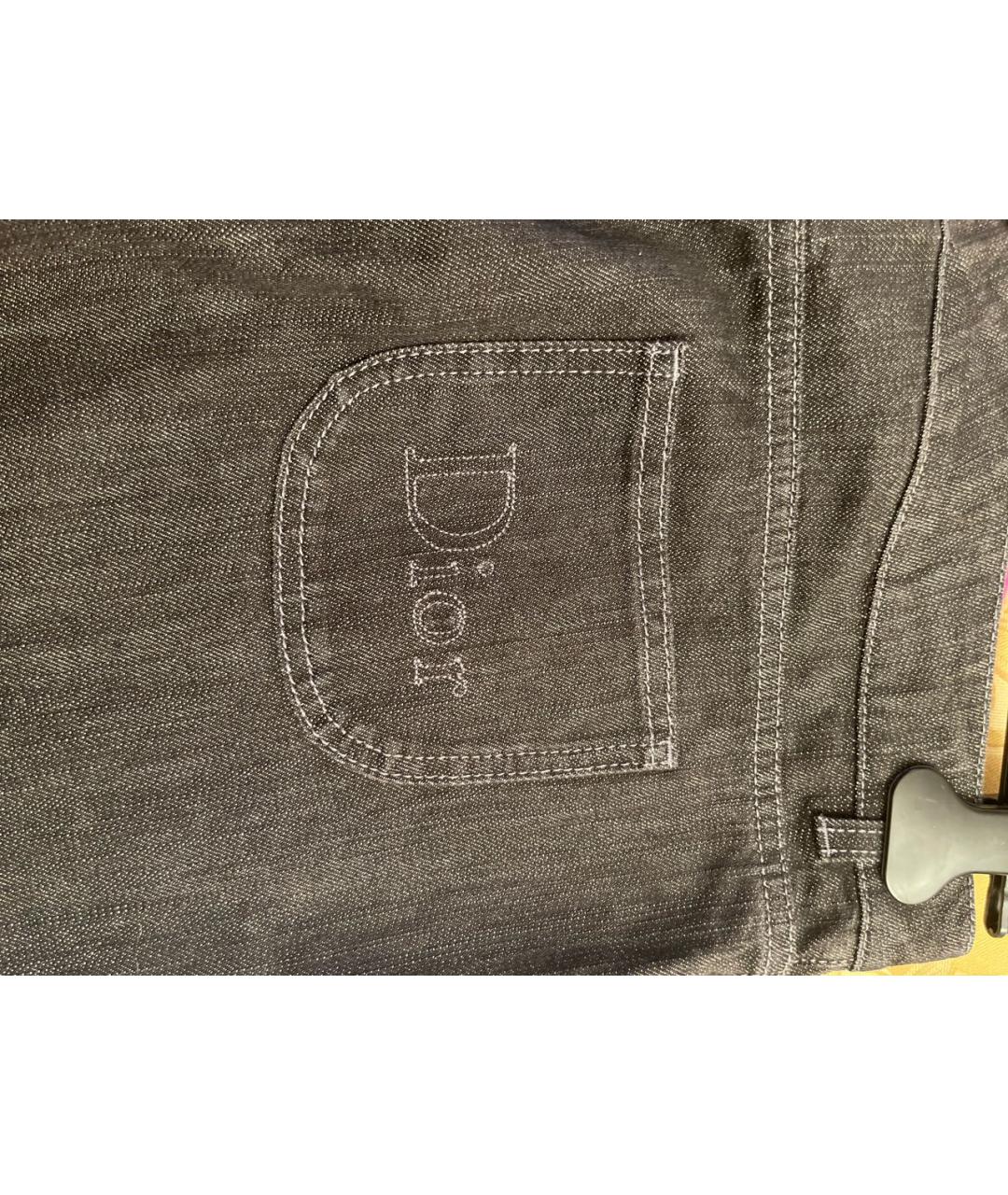CHRISTIAN DIOR PRE-OWNED Серые хлопко-эластановые прямые джинсы, фото 5