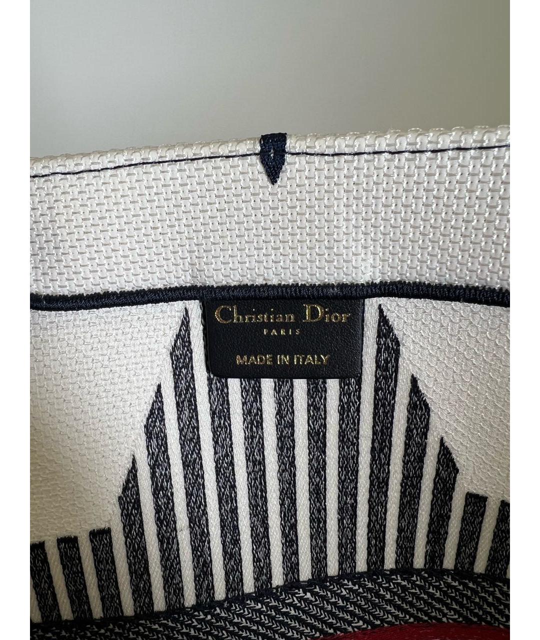 CHRISTIAN DIOR Белая тканевая сумка тоут, фото 8