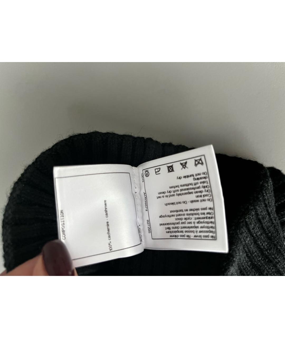 CHANEL Черная кашемировая шапка, фото 5