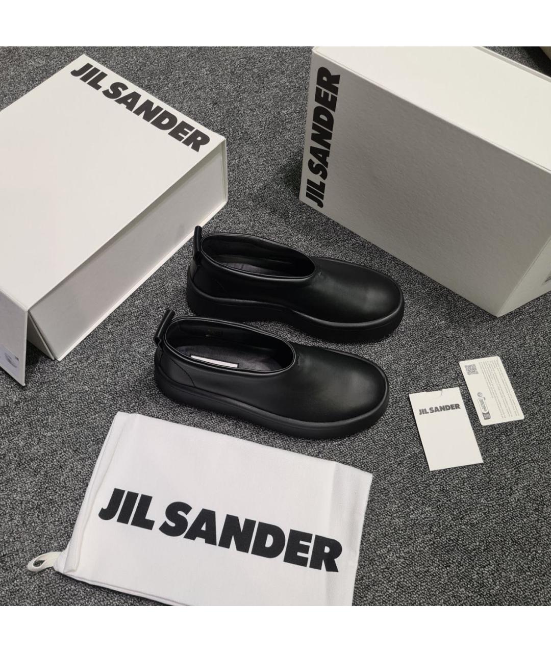 JIL SANDER Черные кожаные ботинки, фото 2