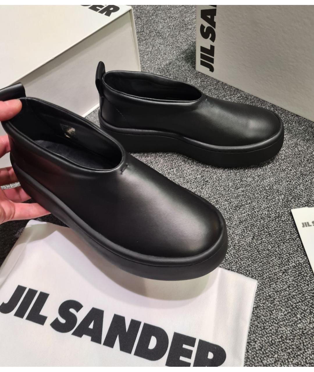 JIL SANDER Черные кожаные ботинки, фото 5