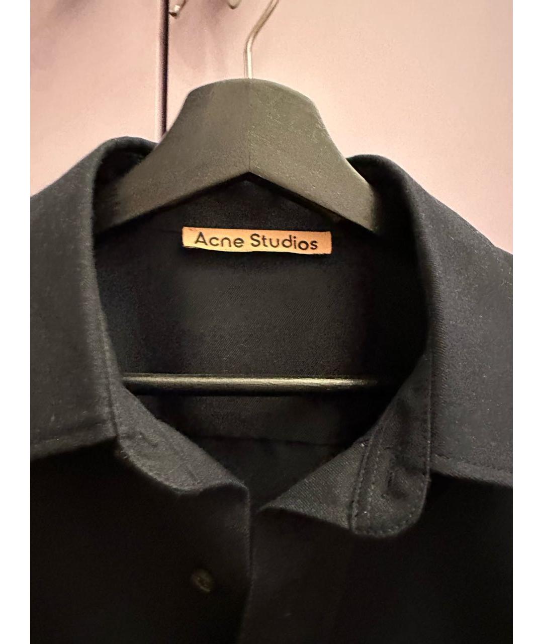 ACNE STUDIOS Темно-синяя хлопко-полиэстеровая кэжуал рубашка, фото 3
