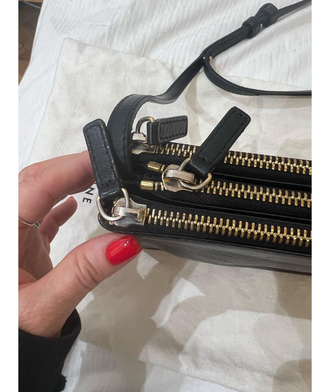 CELINE Черная кожаная сумка через плечо, фото 5