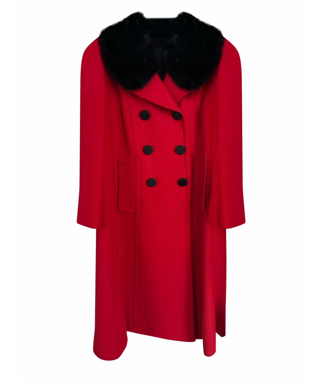 DOLCE&GABBANA Красное шерстяное пальто, фото 1