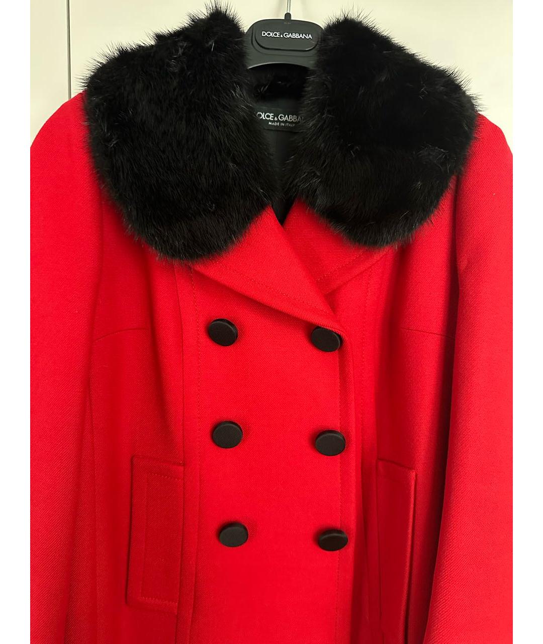 DOLCE&GABBANA Красное шерстяное пальто, фото 3
