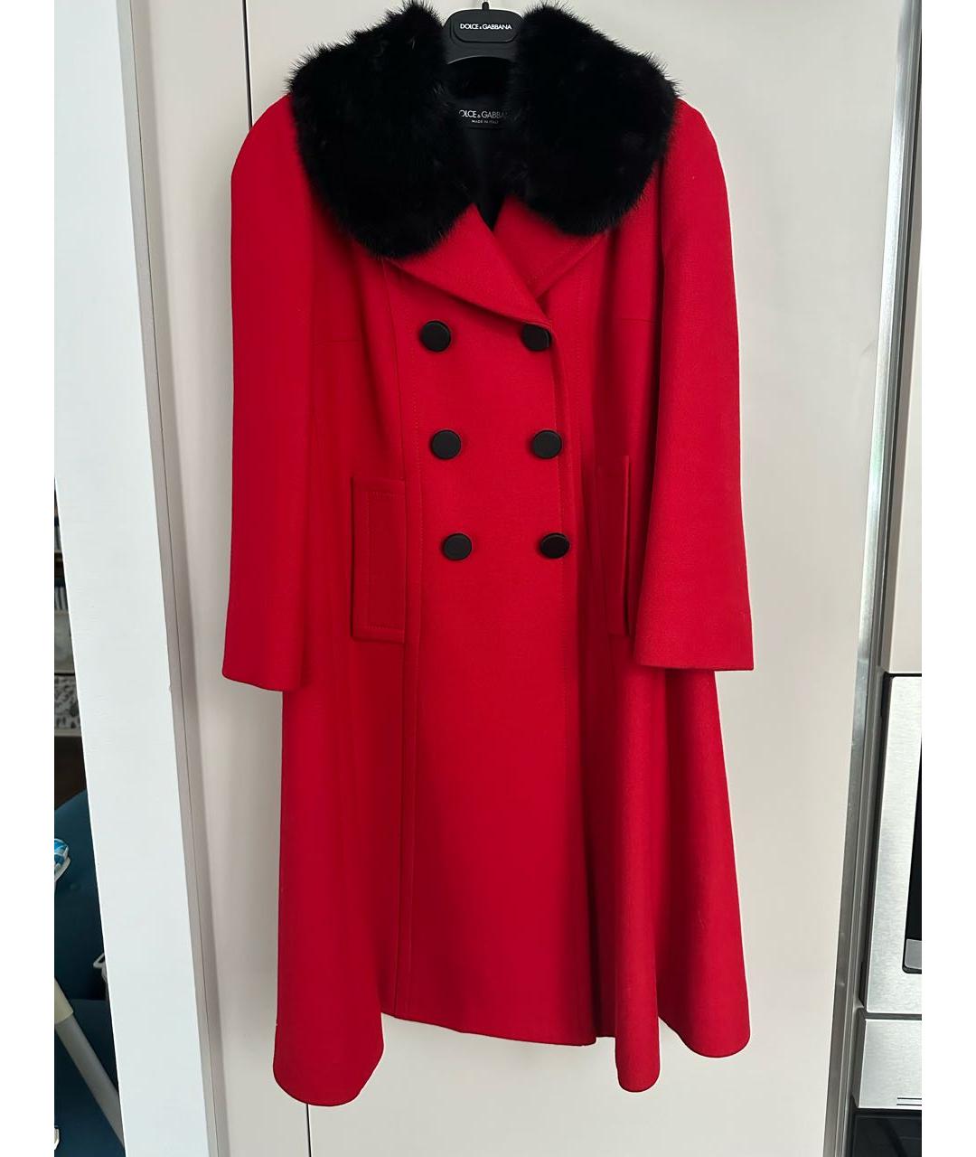 DOLCE&GABBANA Красное шерстяное пальто, фото 9