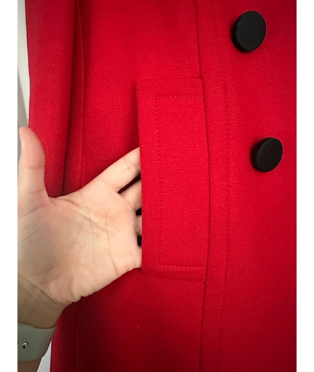 DOLCE&GABBANA Красное шерстяное пальто, фото 7