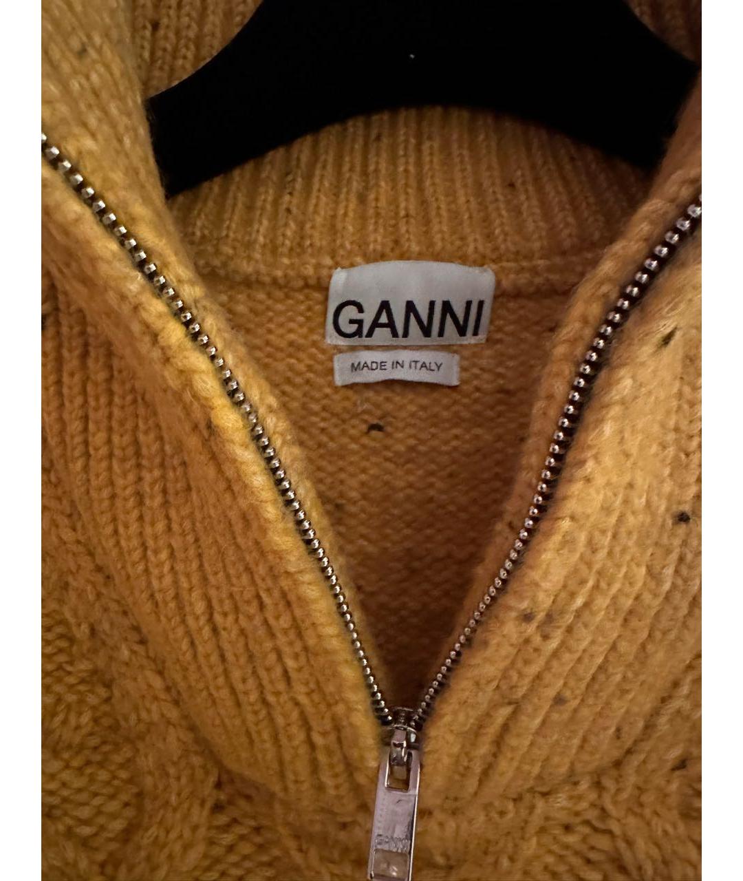 GANNI Горчичный шерстяной джемпер / свитер, фото 3