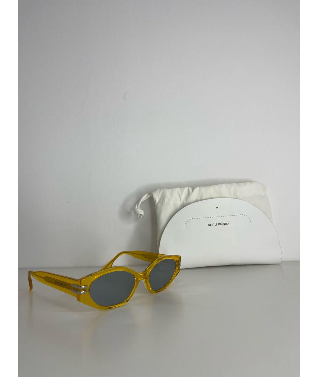 GENTLE MONSTER Желтые пластиковые солнцезащитные очки, фото 4